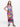 24sevenkid Girls Pink Floral Print Side Slit Maxi Dress