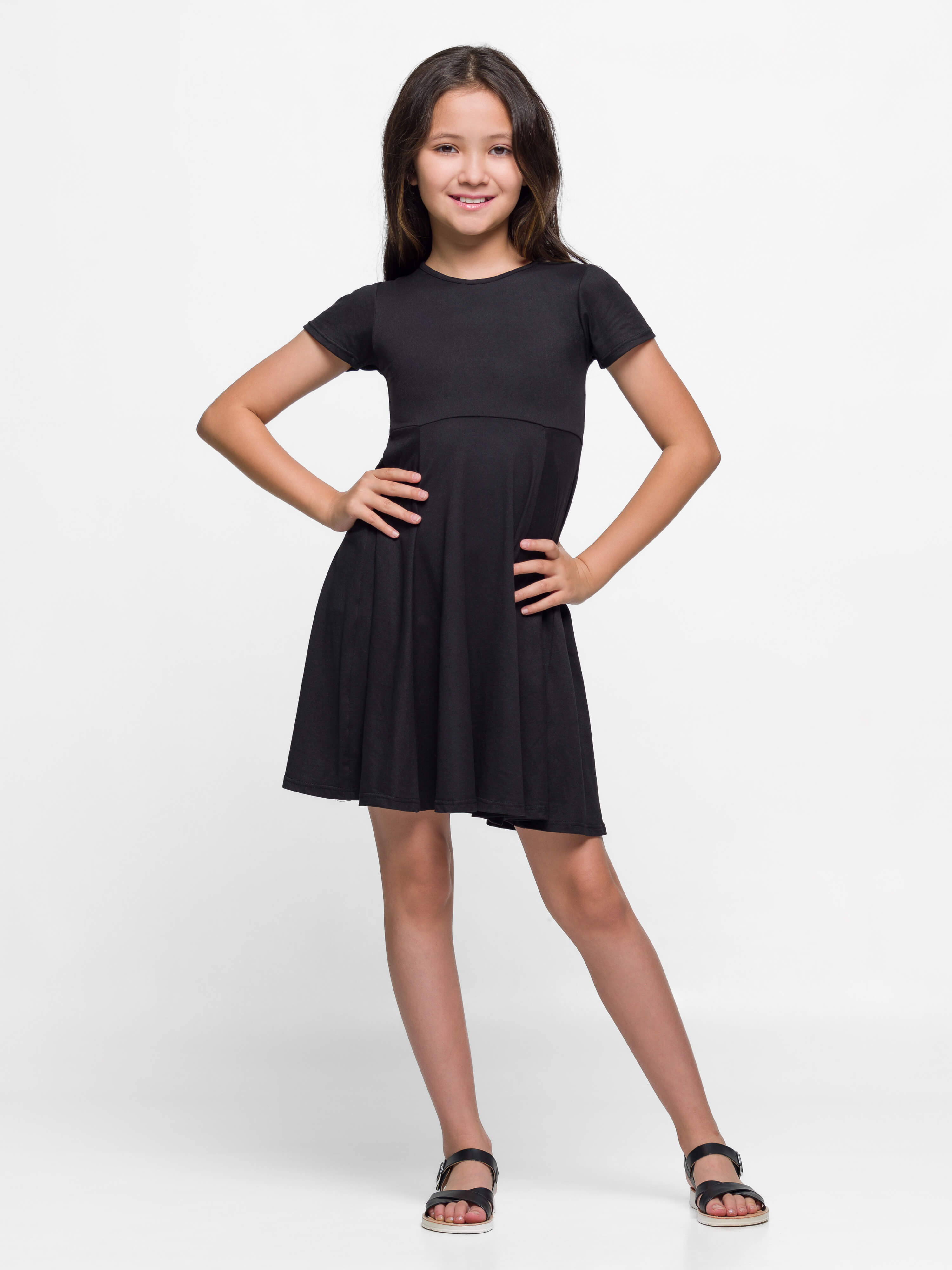 Girls Flowy Short Sleeve Girls Dress