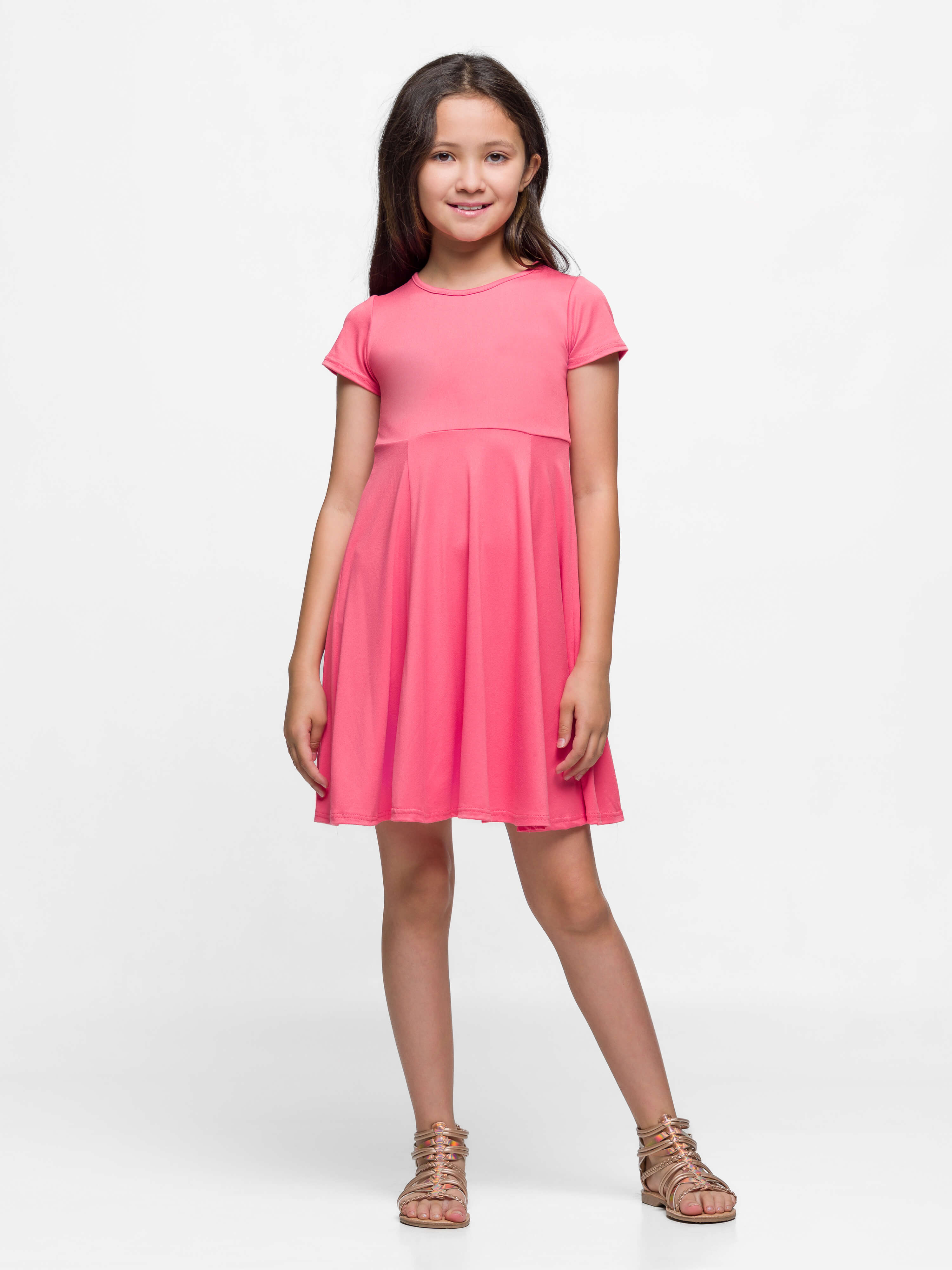 Girls Flowy Short Sleeve Girls Dress