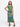 24sevenkid Girls Green Scarf Print Side Slit Maxi Dress