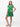 24sevenkid Girls Green Floral Print Cap Sleeve Babydoll Dress