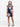 24sevenkid Girls Navy Blue Floral Print Cap Sleeve Babydoll Dress