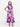 24sevenkid Girls Purple Floral Print Short Sleeve Maxi Dress