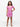 24sevenkid Girls Pink Print Cold Shoulder A Line Dress