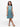 24sevenkid Girls Sky Blue and Orange Print Fit and Flare Dress