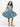 24sevenkid Girls Sky Blue and Orange Print Fit and Flare Dress